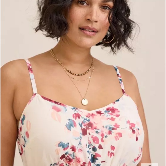 Torrid Midi Chiffon Pleated Dress Size 2x Flowy Sleeveless Floral Easter Casual - Picture 2 of 11